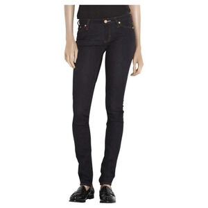 Acne Studios Kex Soft Raw Straight Leg Skinny Jeans Dark Wash Low rise Size 27